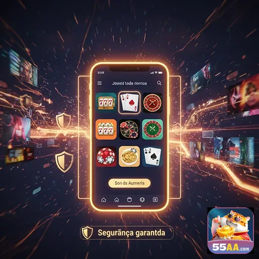 Jogador usando app de cassino no celular